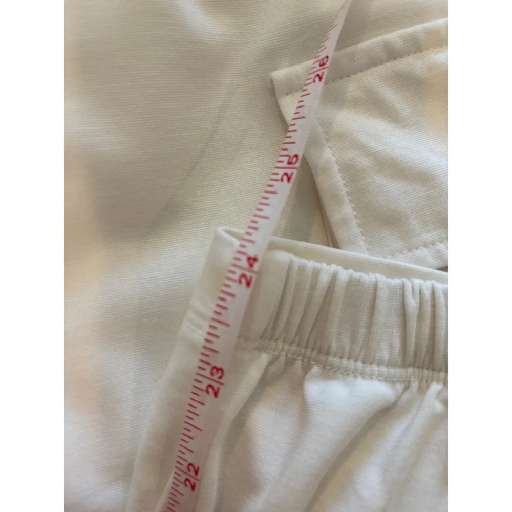Wynne Layers Womens Cream Cargo Crop Pants XS Off White Elastic Waist Stretch - Picture 7 of 7